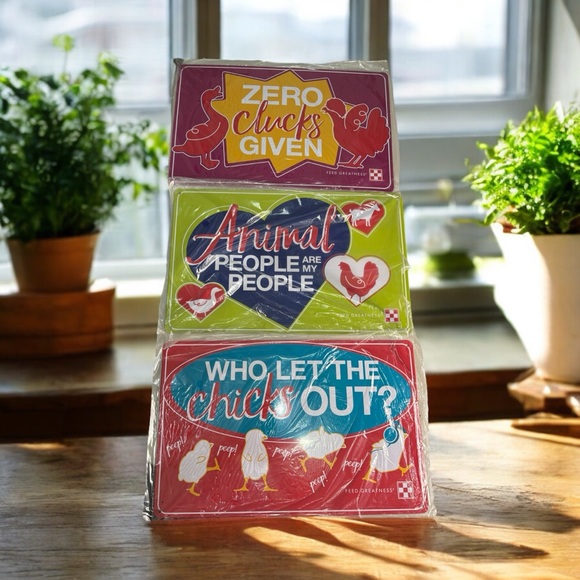 Set of 3 General Mills Metal Chicken Signs License Plates Rectangular 11”x7” - Picture 2 of 9